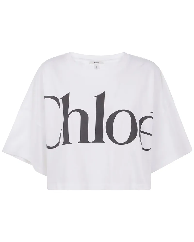 Chloé Cropped Oversized T-Shirt White