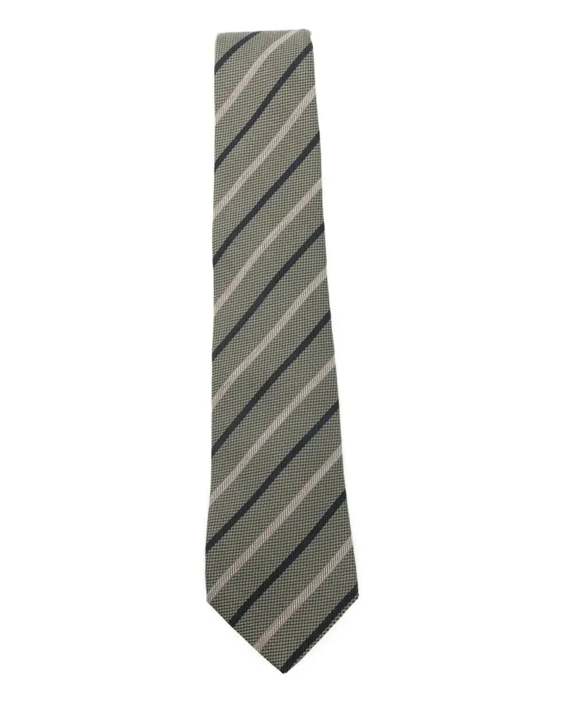 Paul Smith Men Tie Wool Stripe Green