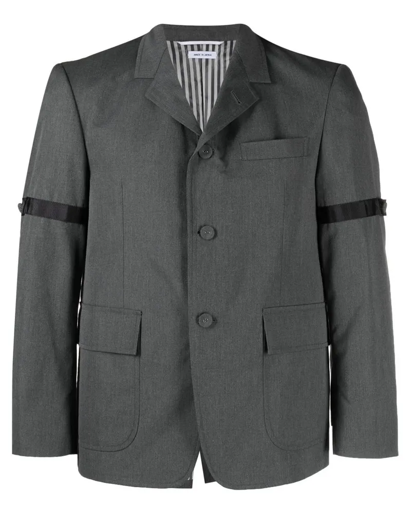 Thom Browne UNSTRUCTURED STRAIGHT FIT SB S/C WITH GG ARMBAND IN TYPEWRITER CLOTH Gray