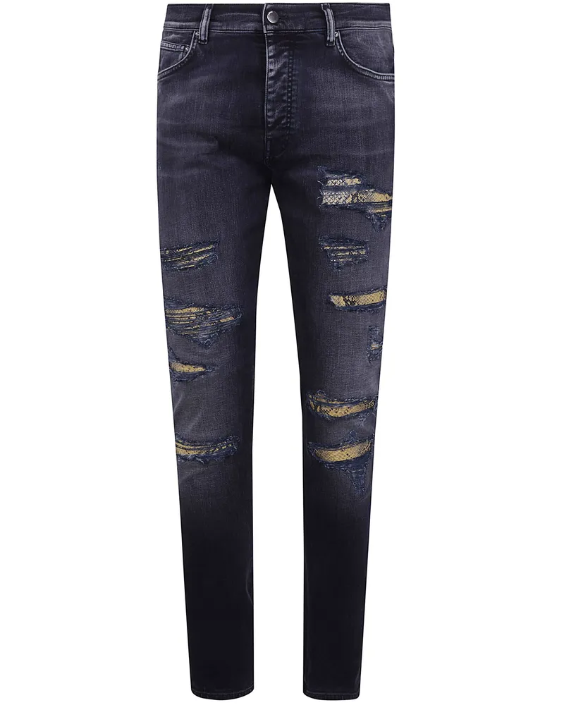 Amiri Snake Thrasher' Skinny Jeans Black