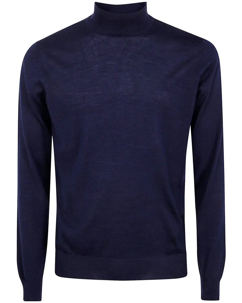 Gran Sasso Turtleneck Sweater "Long Sleeves Turtle Neck Blue