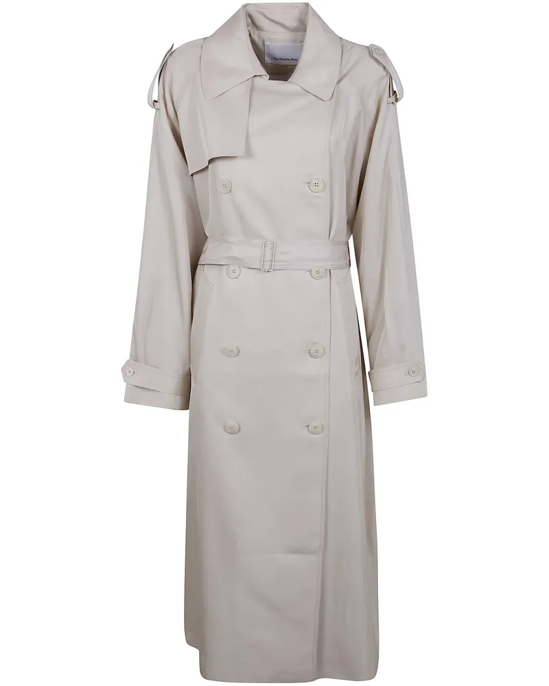 FRANKIE Shop Veyron Fluid Twill Trench Coat Beige