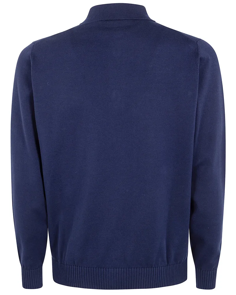 Filippo de Laurentiis Polo Neck Long Sleeves Cardigan Blue