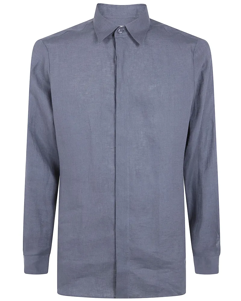 LARDINI Linen Shirt Gray