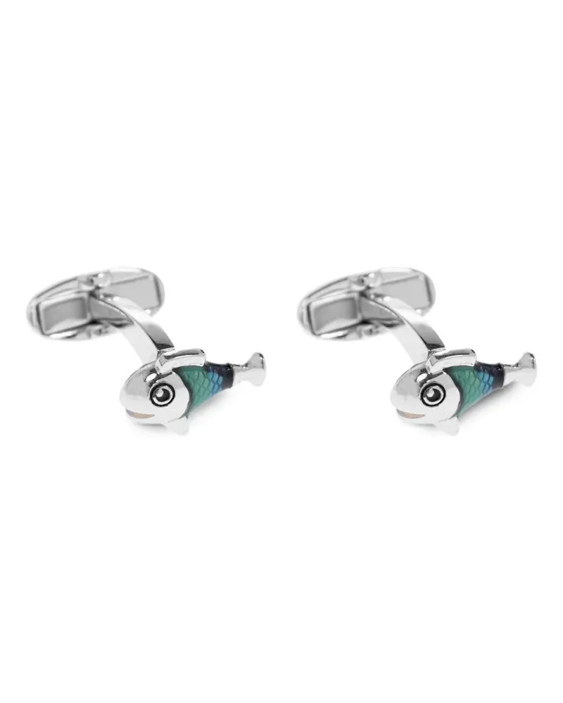 Paul Smith Men Cufflink "Fish Blue