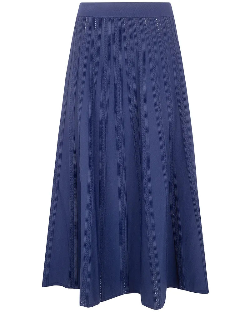 Blumarine Viscose Pointelle Skirt Blue