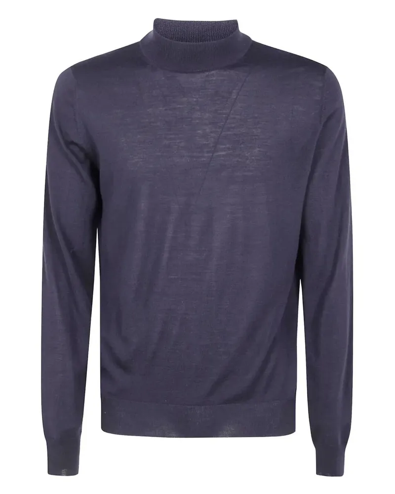Filippo de Laurentiis Mock Turtle Neck Sweater Blue