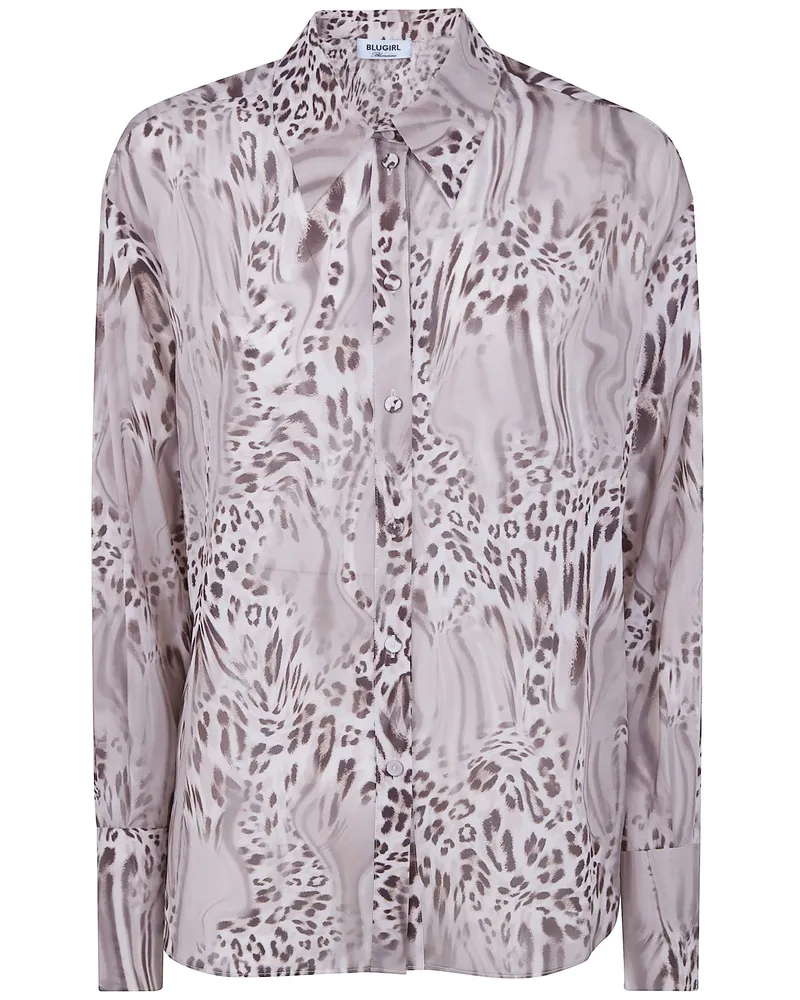 Blumarine Silk Stretch Over Shirt Brown