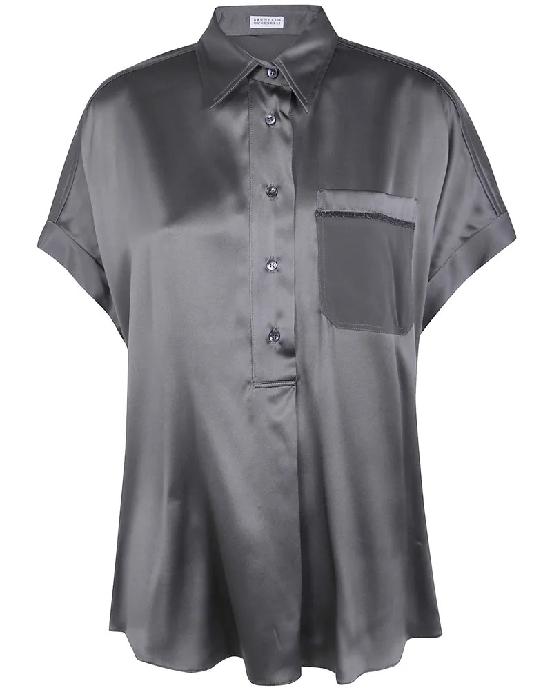 Brunello Cucinelli Shirt Short Sleeves "Silky Blouse Green