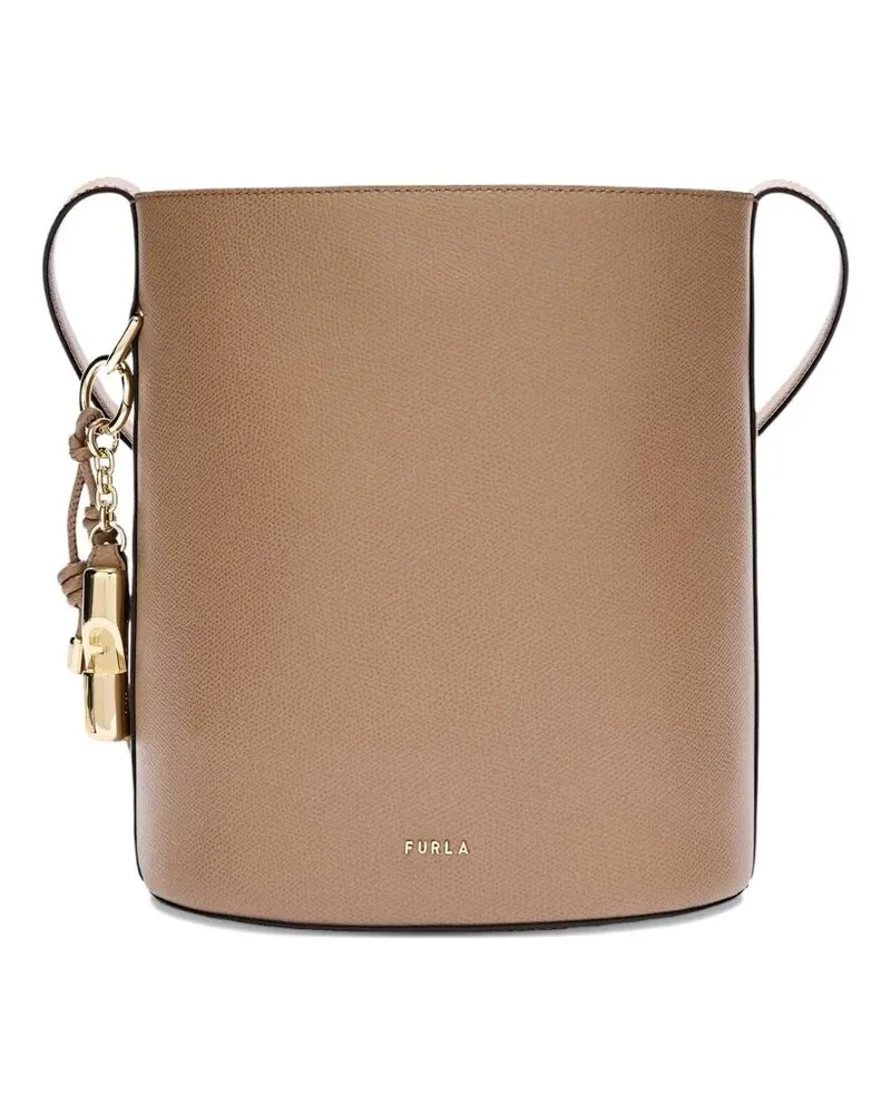 Furla Furla Roxie" Ares Leather Small Bucket Bag Brown