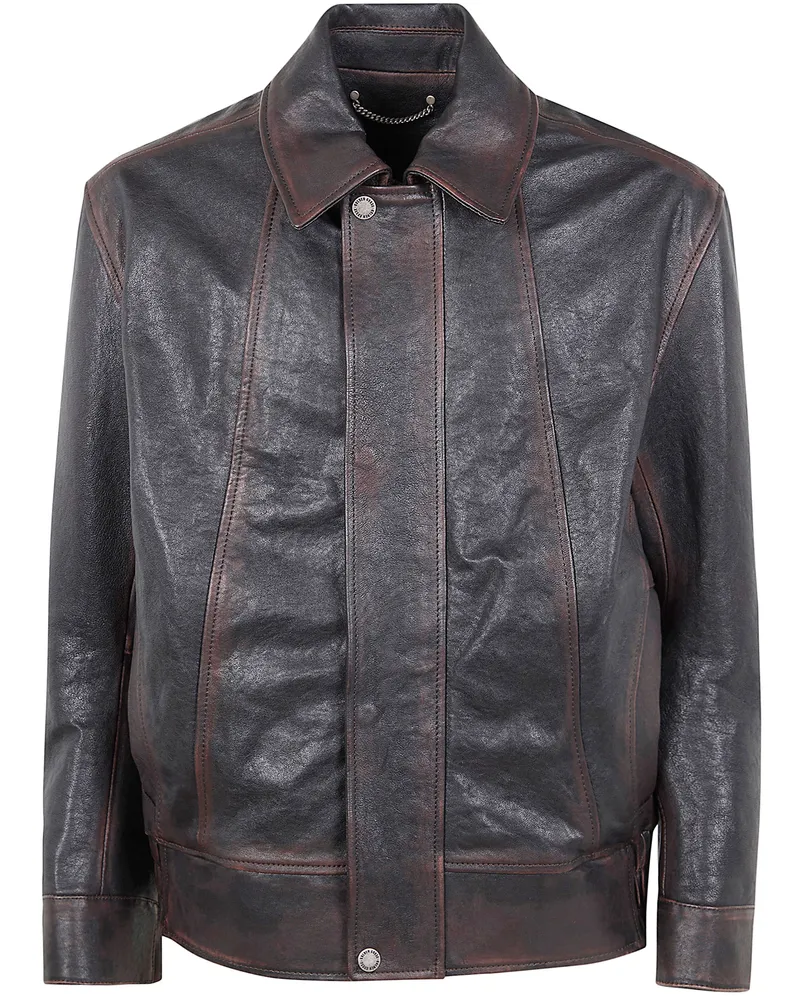 Golden Goose Journey M's" Bomber Jacket Prince Nappa Leather Blue