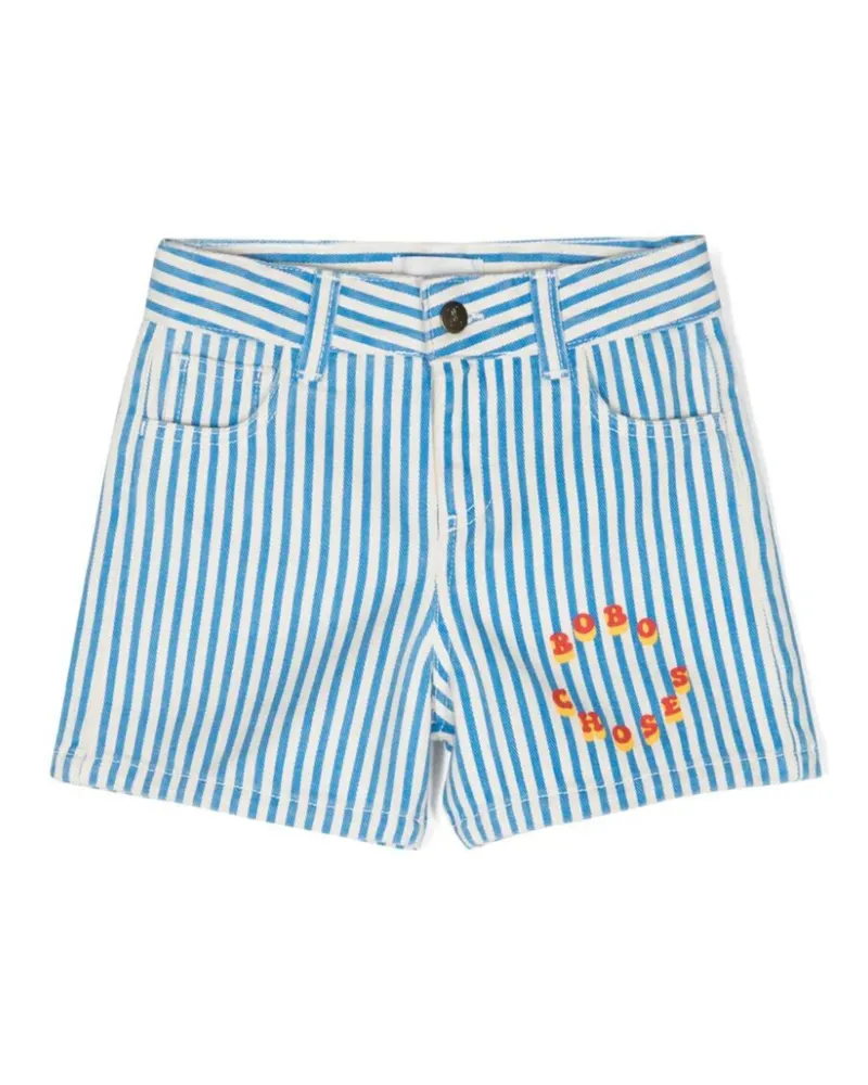 BOBO CHOSES Bobo Choses Circle Stripes Woven Shorts Blue