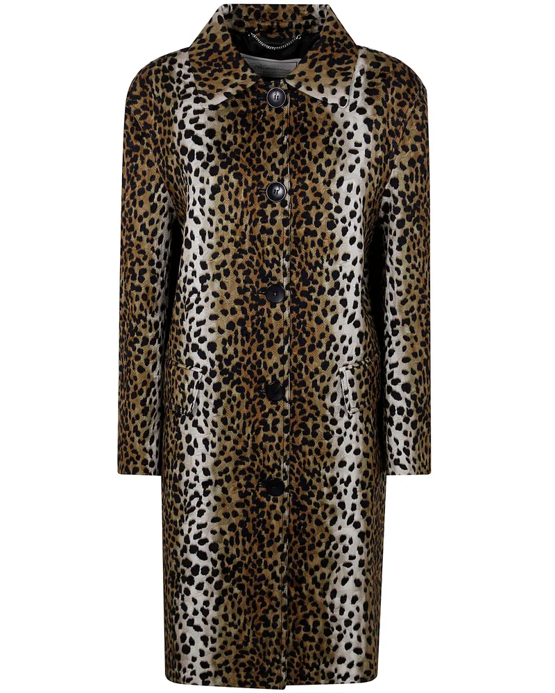 Blumarine Jacquard Prnt Coat By Blumarine Black
