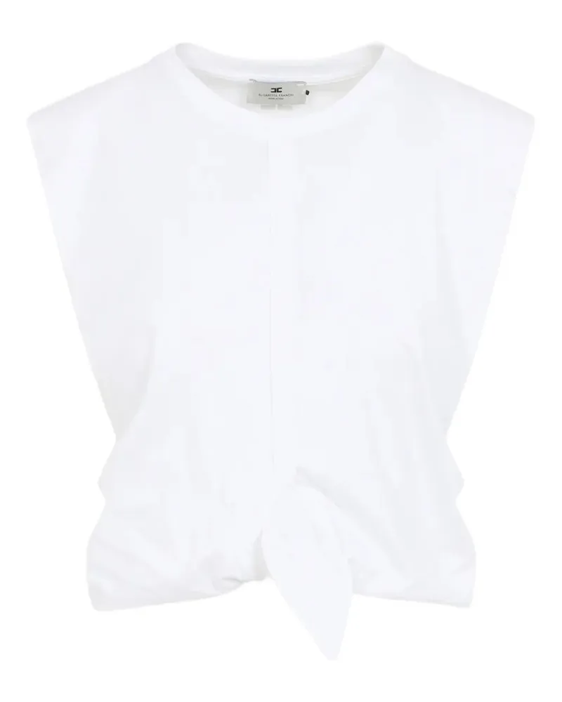 Elisabetta Franchi Cropped T-Shirt White