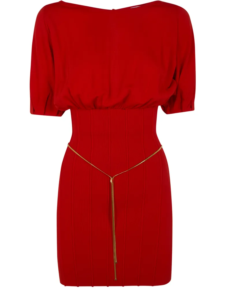 Elisabetta Franchi Mini Knit Dress Red