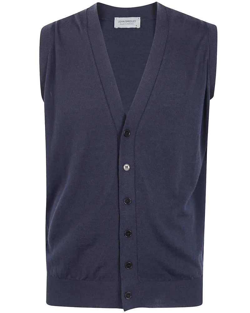 John Smedley Sweater Vest V-Neck "Bolton Blue