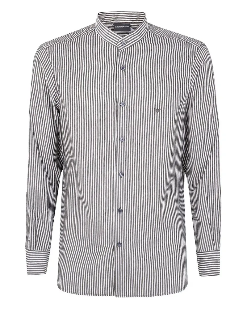 Emporio Armani Korean Neck Shirt Black