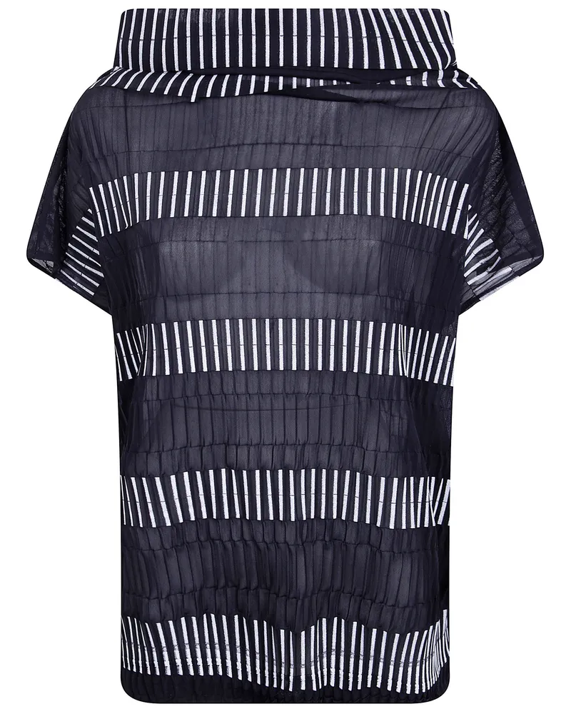 Pier Antonio Gaspari Trompe" Plisse Top Black