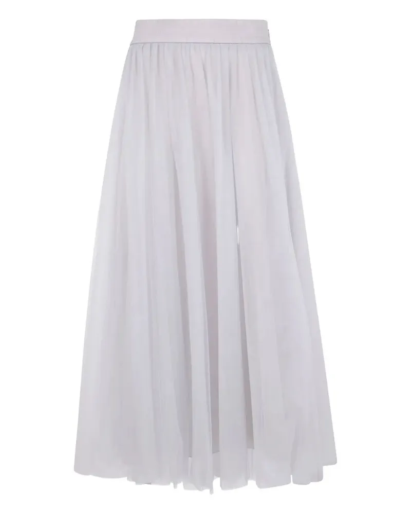 Fabiana Filippi Tulle Wide Skirt Beige