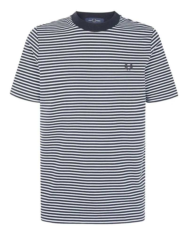 Fred Perry Fine Stripe T-Shirt Blue
