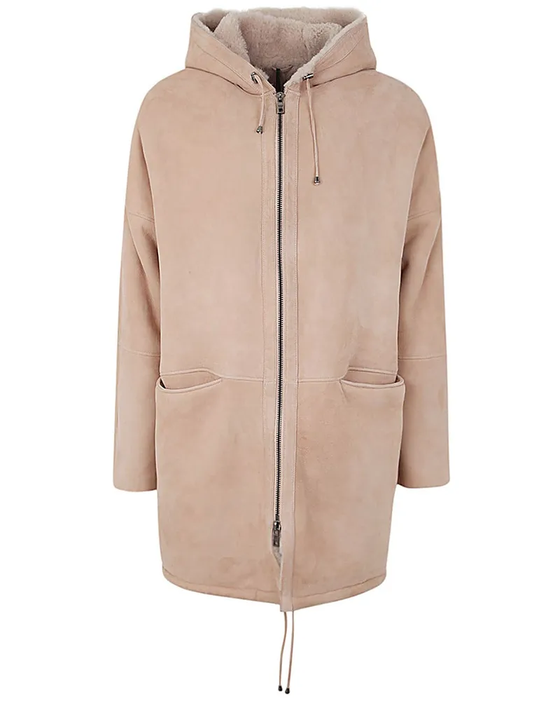 Giorgio Brato Sheepskin Parka With Hood White