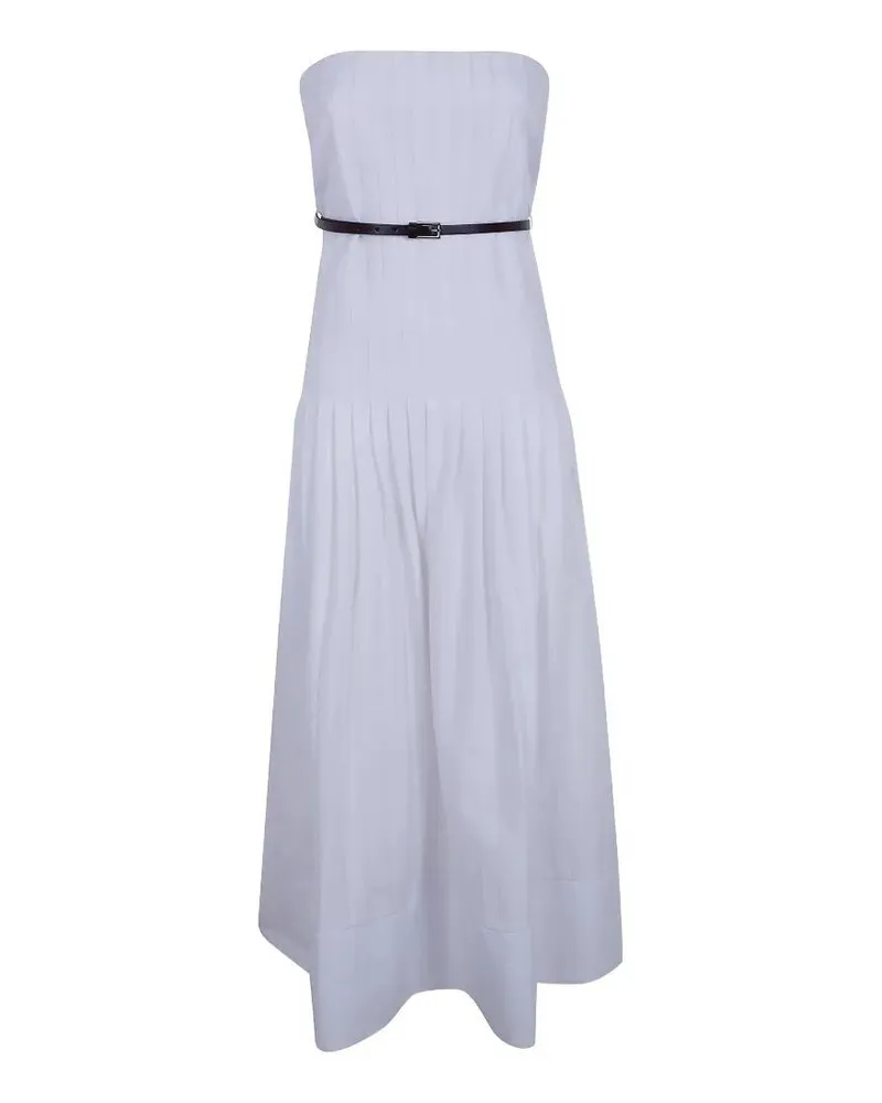 Semicouture Brassiere Popeline Cotton Dress White