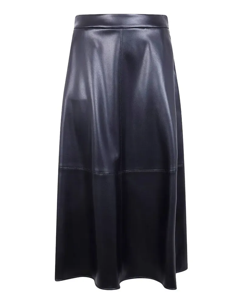 Max Mara Smmninfa" Eco Leather Round Midi Skirt Black