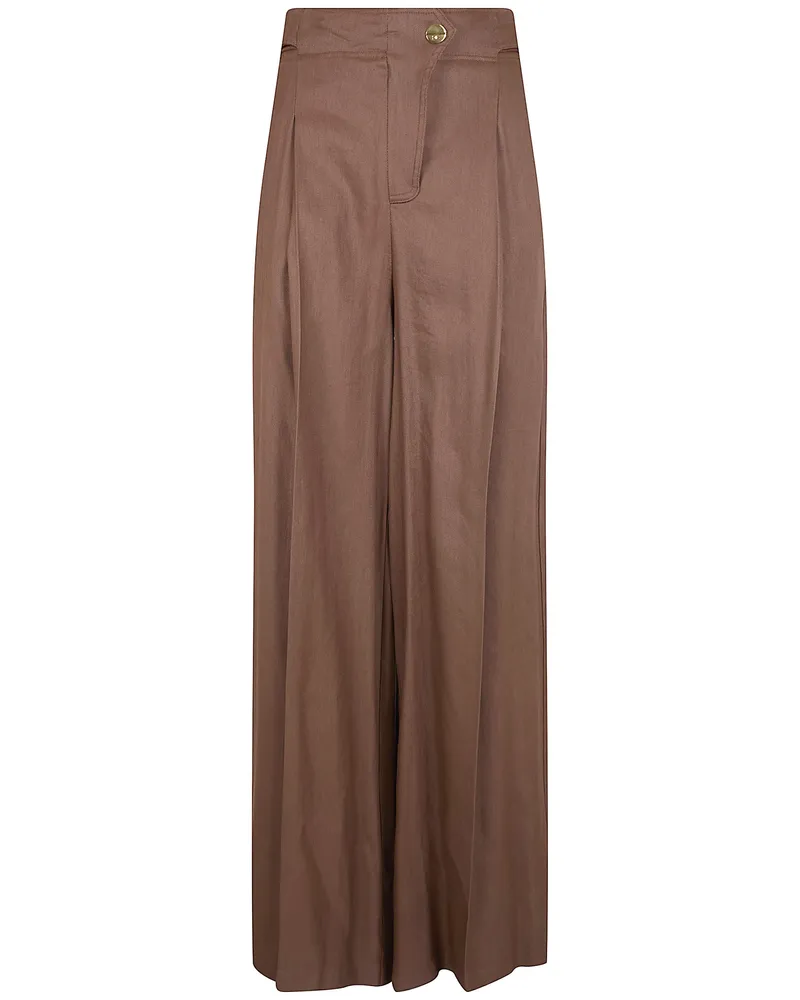 Elisabetta Franchi Classic Straight Trousers Brown
