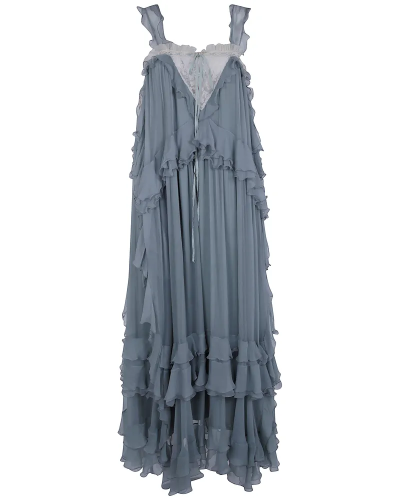 Chloé Dress Ruffle "Midi Foulard Dress Green