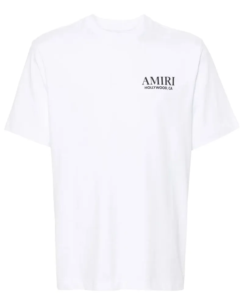 Amiri T-Shirt Cotone Bianca "Bones Stacked White