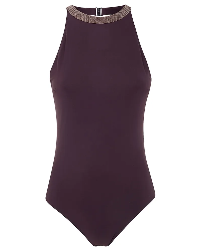 Brunello Cucinelli One Piece Swimsuit Brown