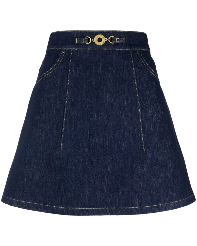 Patou A Line Mini Skirt Blue