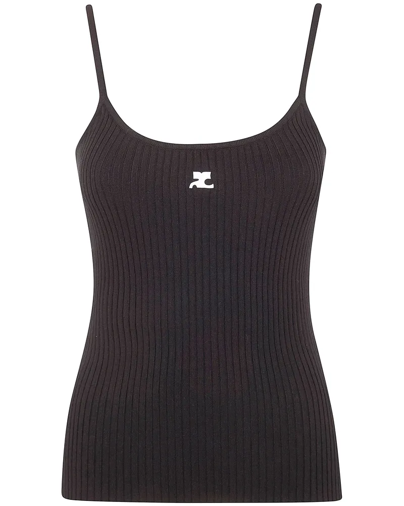 Courrèges Reedition" Knit Tank Top Black