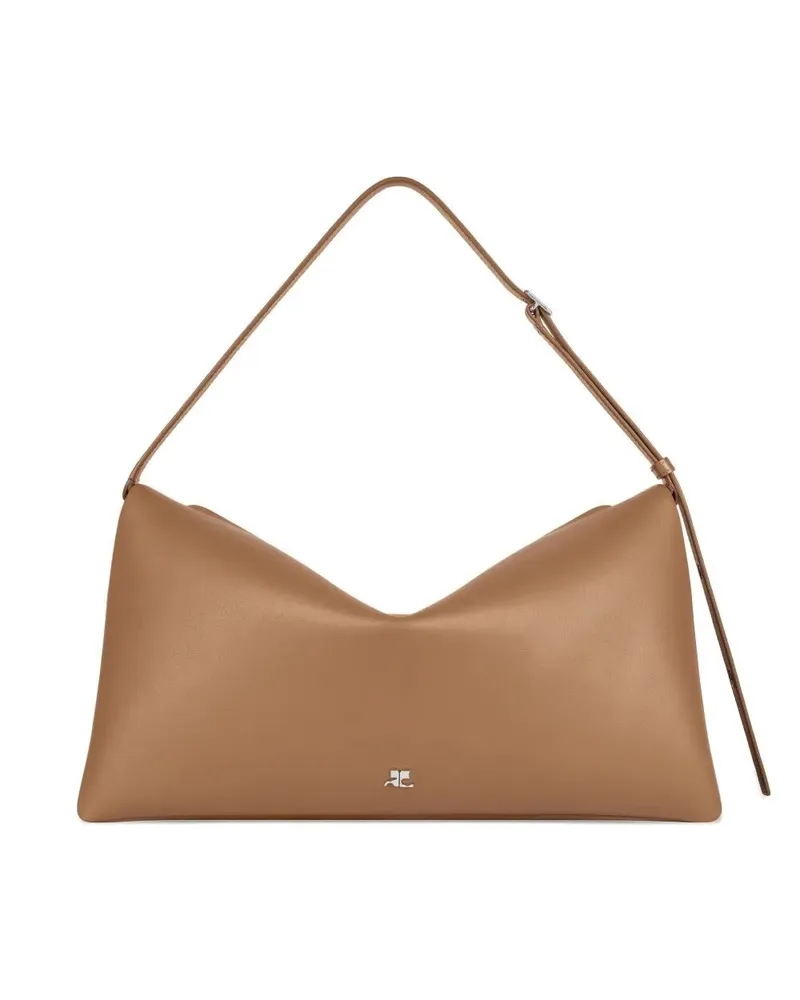 Courrèges Cuff Leather Bag Brown