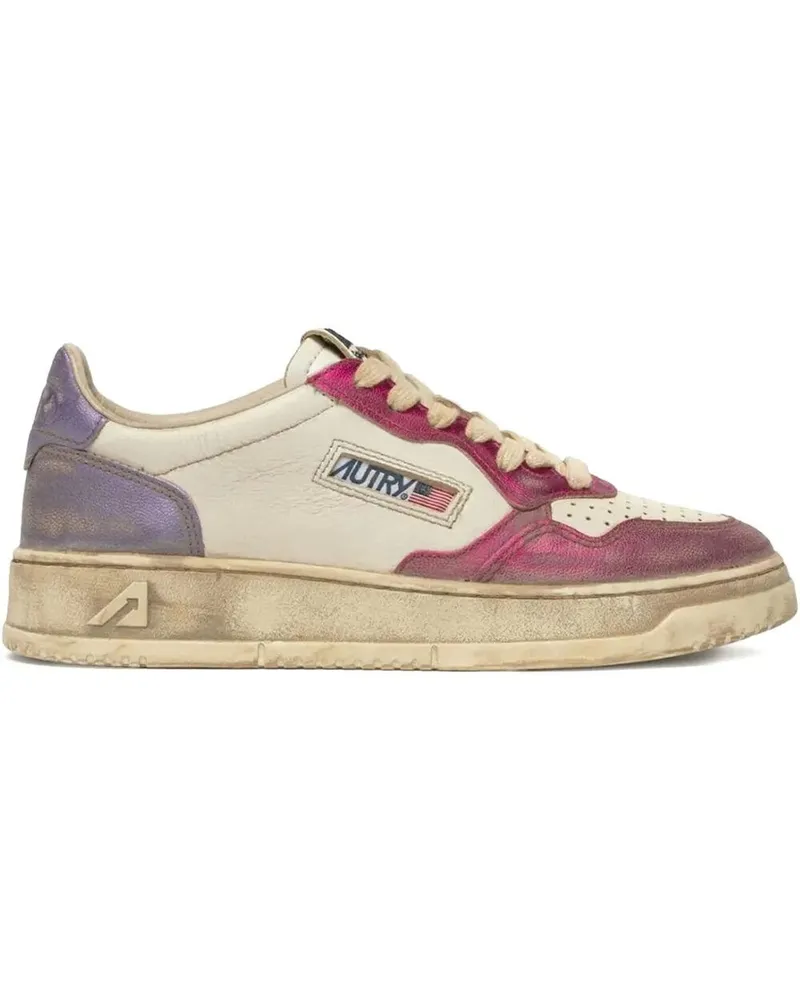 AUTRY Sup Vintage Low' Suede Sneakers Pink