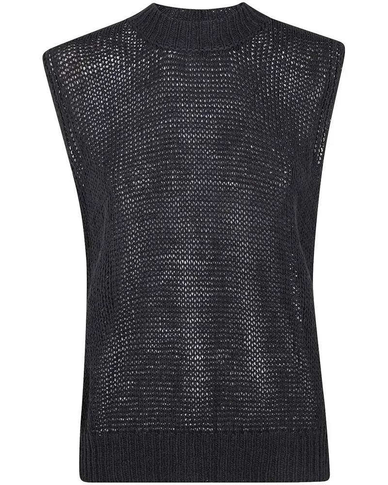 Nuur Slipover Waistcoat Round Neck Sleeveless Black