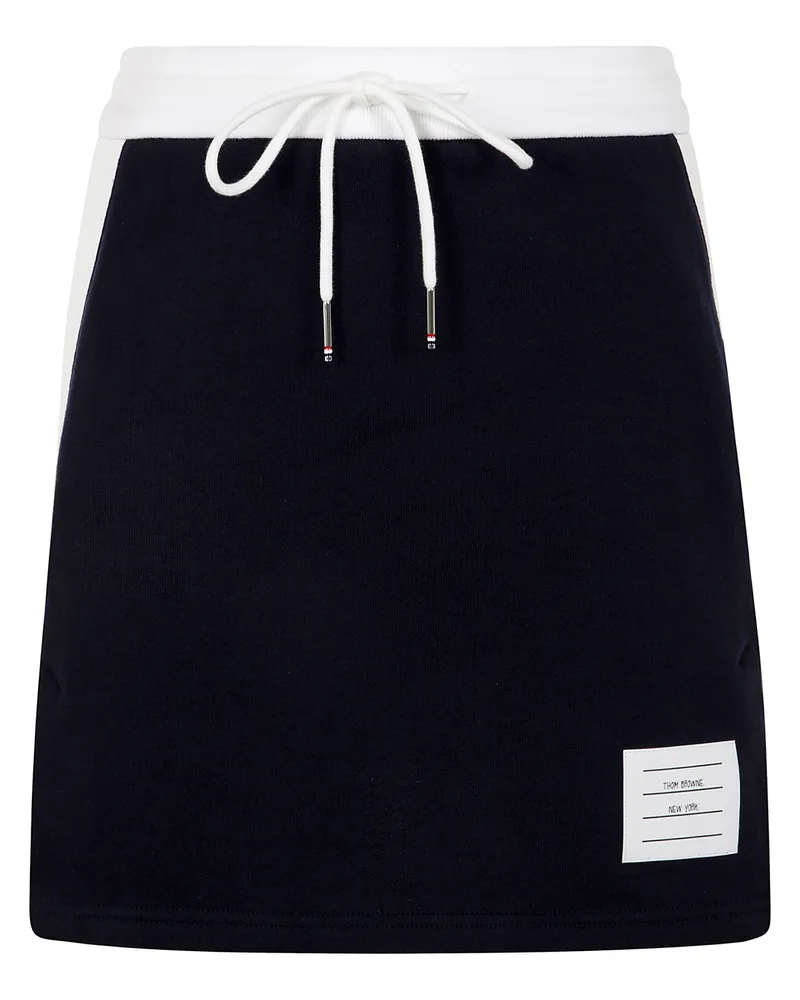 Thom Browne Mini Skirt W/ Engineered 4 Bar In Blocked Classic Solid Cl Blue