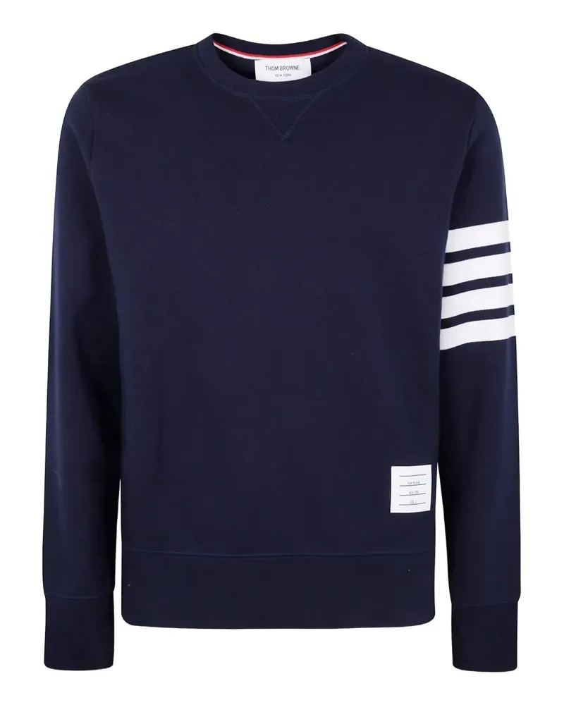 Thom Browne Classic Sweatshirt In Classic Loopback With Engineered 4 B Blue