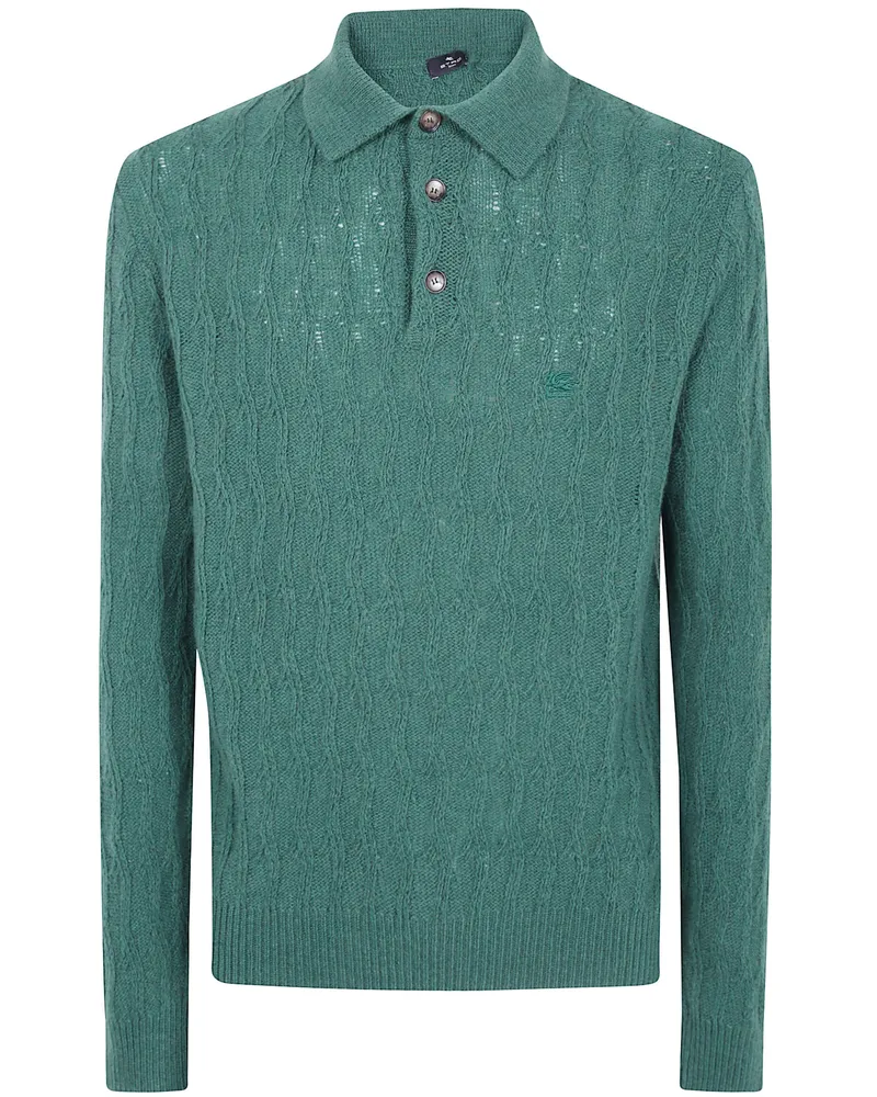 Etro Polo Shirt Long Sleeves "Mrkf0028au12pv0456 V0456 Green