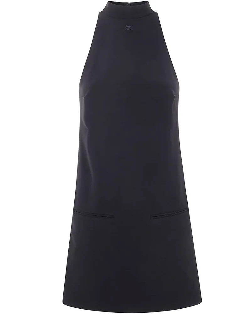 Courrèges Heritage Crepe A Line Dress Black