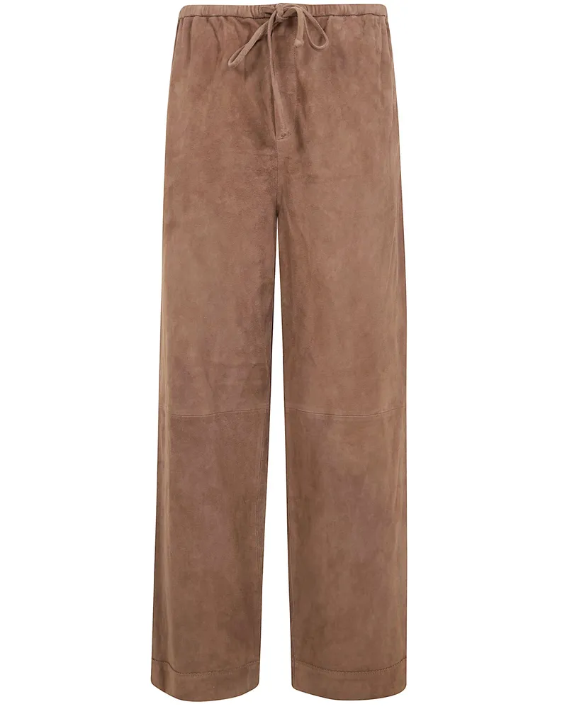 By Malene Birger Joanni Suede" Wide Leg Trousers Brown