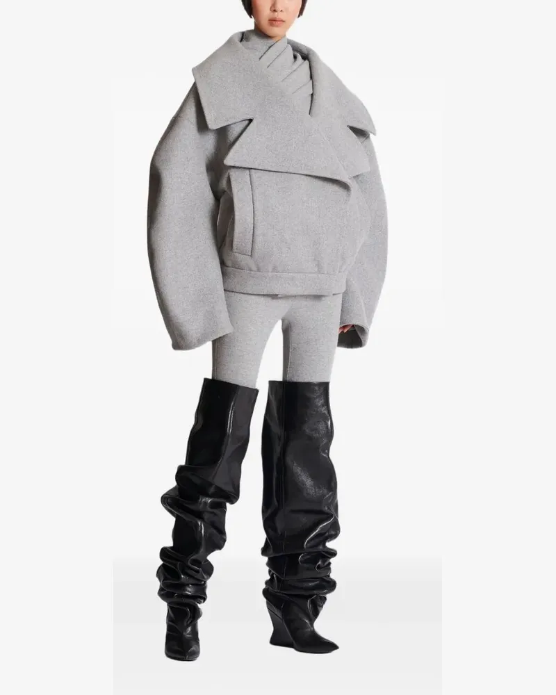 Balmain Wool Caban Gray
