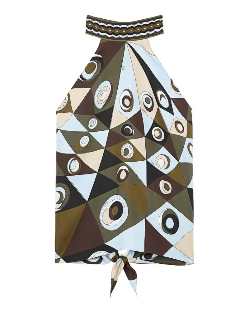 Emilio Pucci Silk Twill Top Green