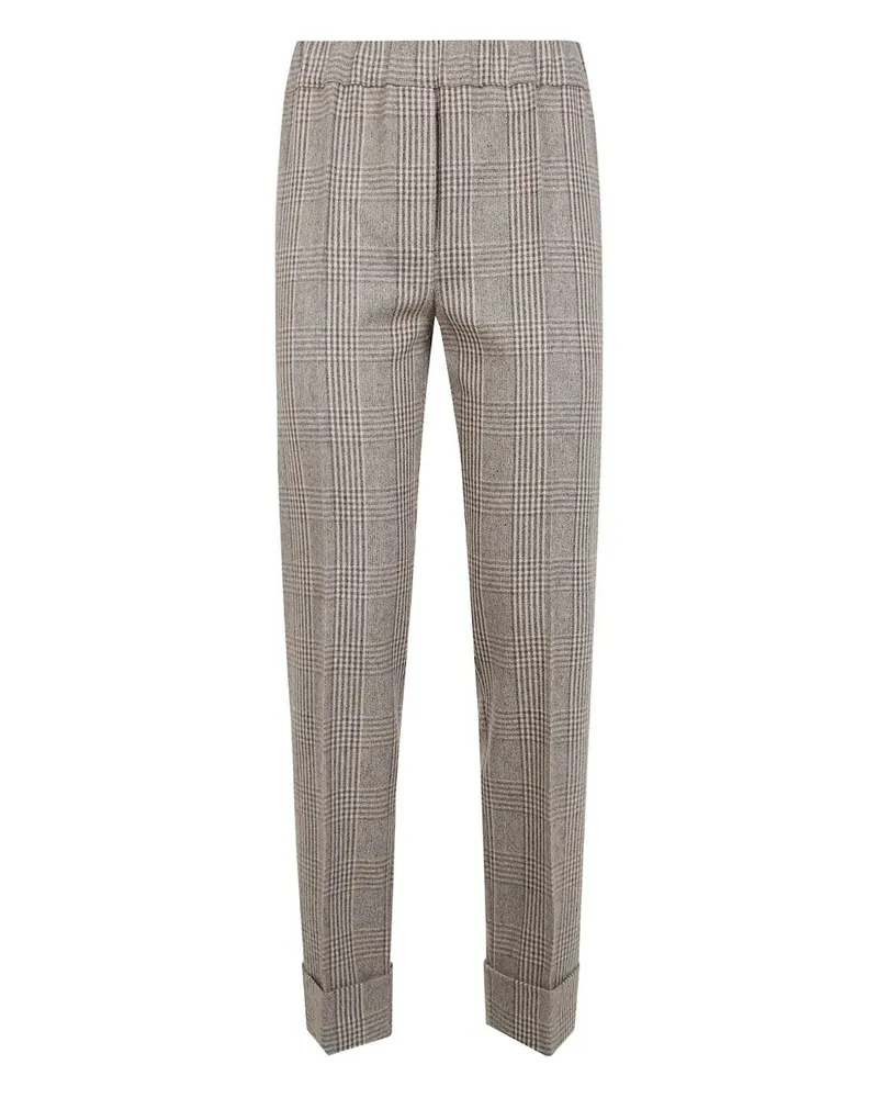 D.EXTERIOR D. EXTERIOR Wales Tweed Basic Trousers With Cuffs Brown