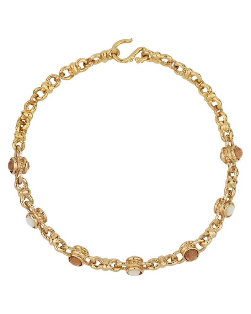 Gas Bijoux Collana Beads "Amarante Cabochonos Metallic