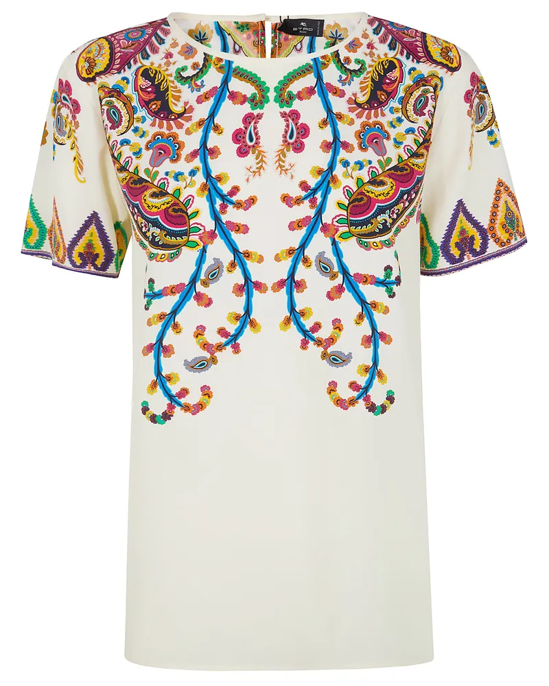Etro Printed Classic T-Shirt White