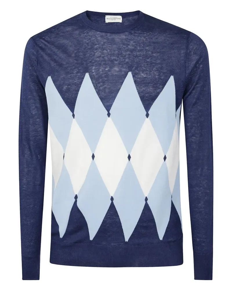 Ballantyne R Neck Pullover Blue