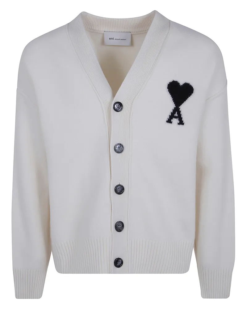 AMI Paris Sweater V Neck "Quota Ami De Coeur Beige