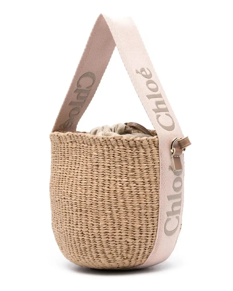 Chloé Woody" Satchel Bag Beige