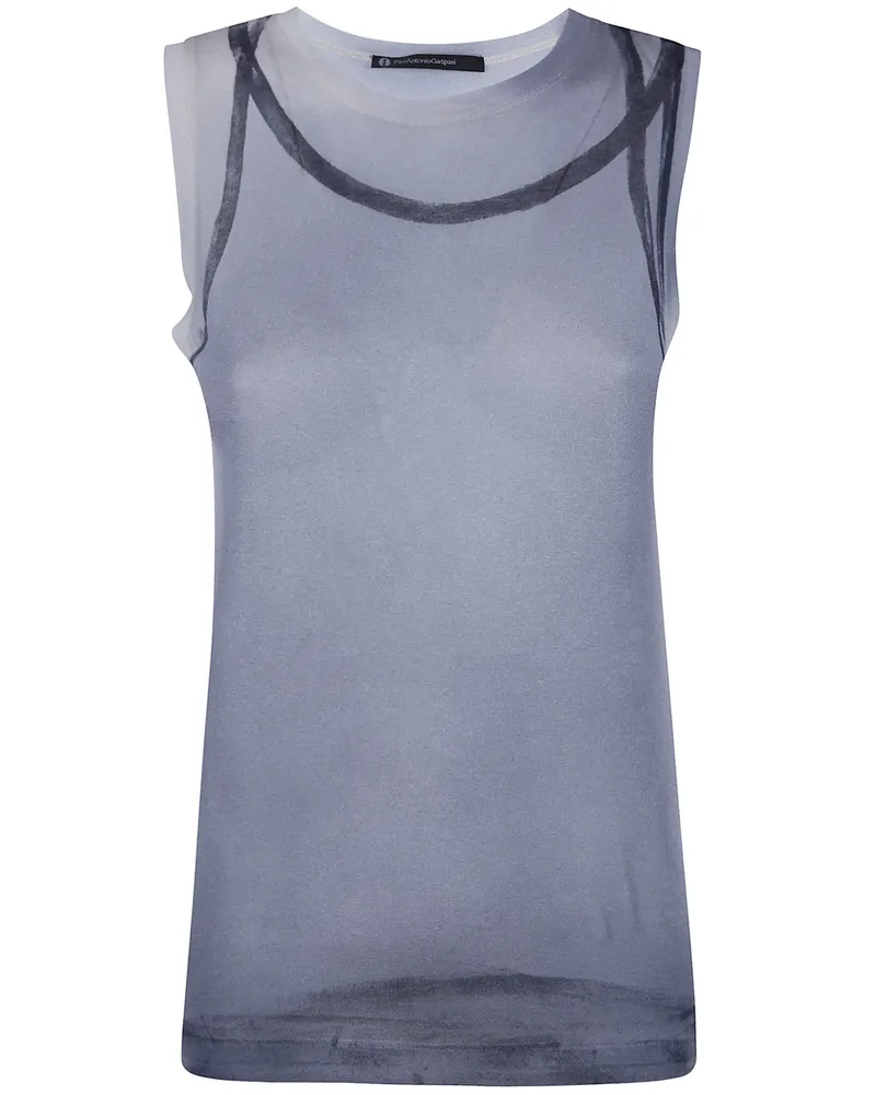 Pier Antonio Gaspari Garza Print Tank Top White